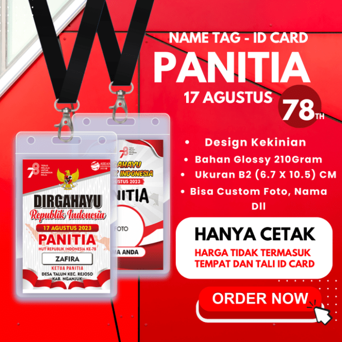 Contoh desain name tag panitia 17 agustus