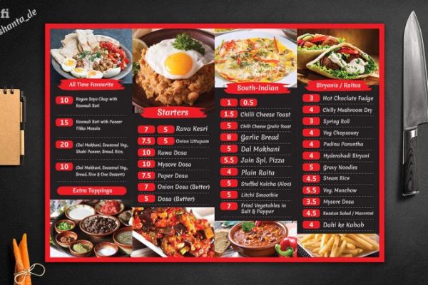 Contoh desain menu restaurant