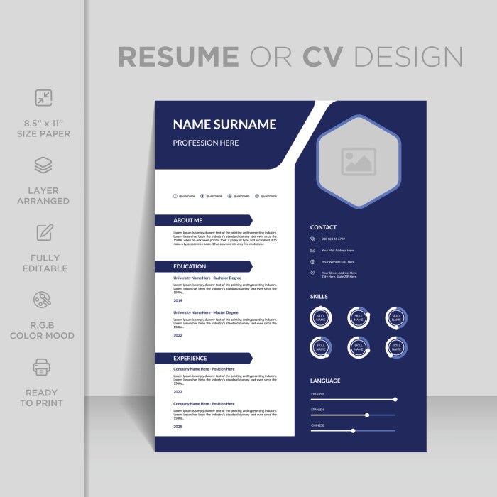 Desain contoh cv menarik