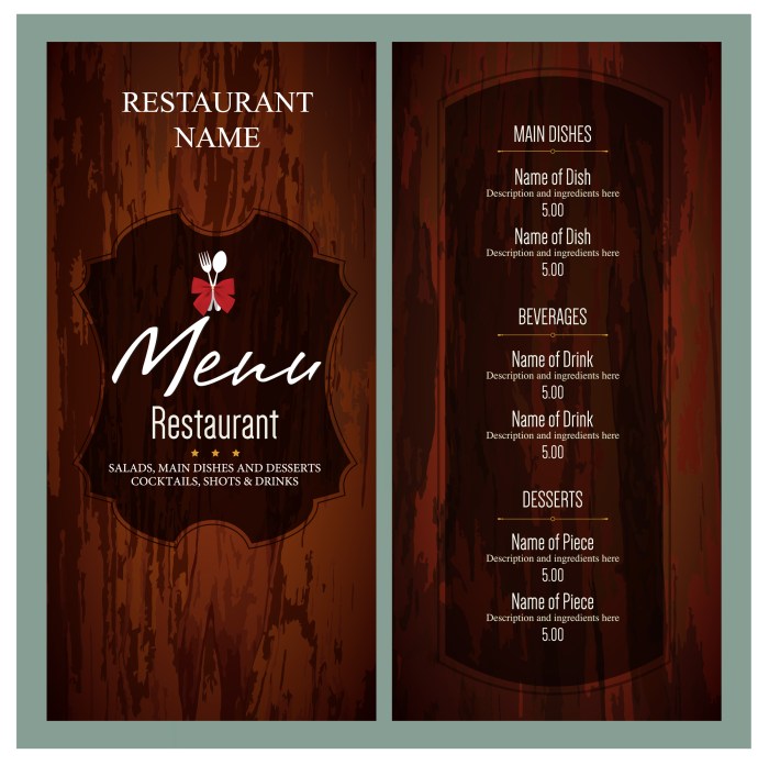 Contoh desain menu restaurant